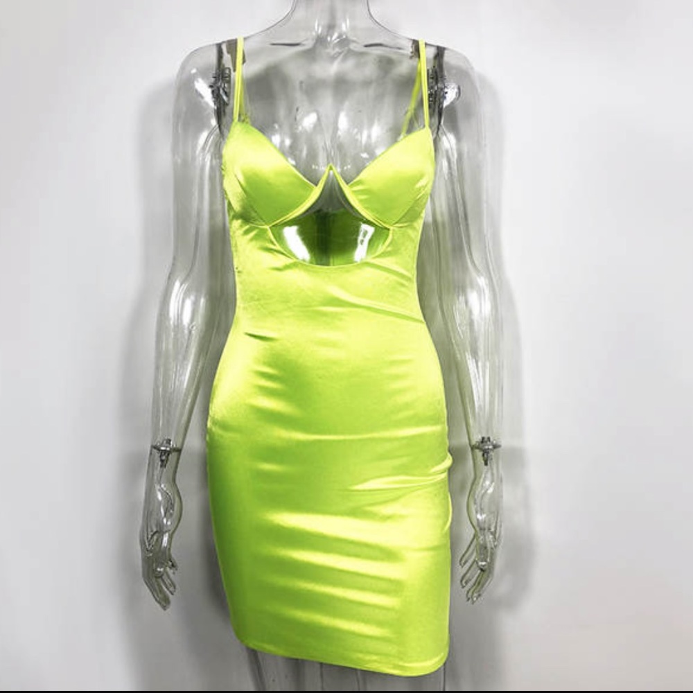 NEON CUT OUT DRESS - Picture 4 of 4